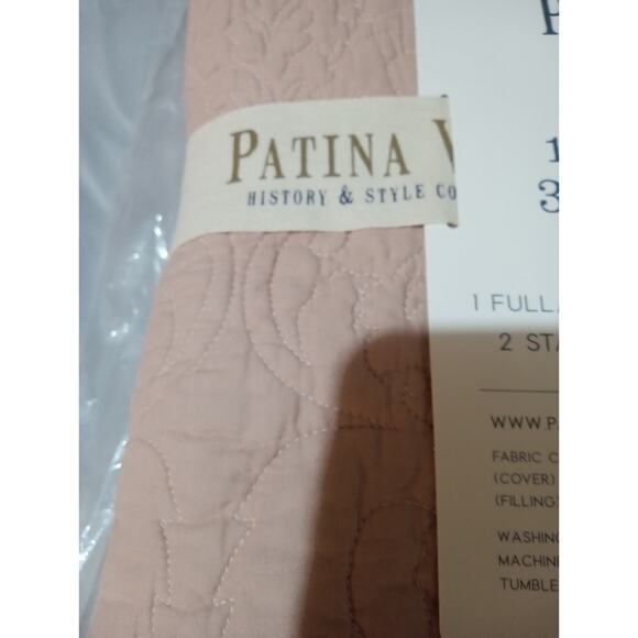 Patina Vie 100% Cotton 3 Piece Quilt Set Full / Queen 
Heirloom Rose Dust - Picture 7 of 10